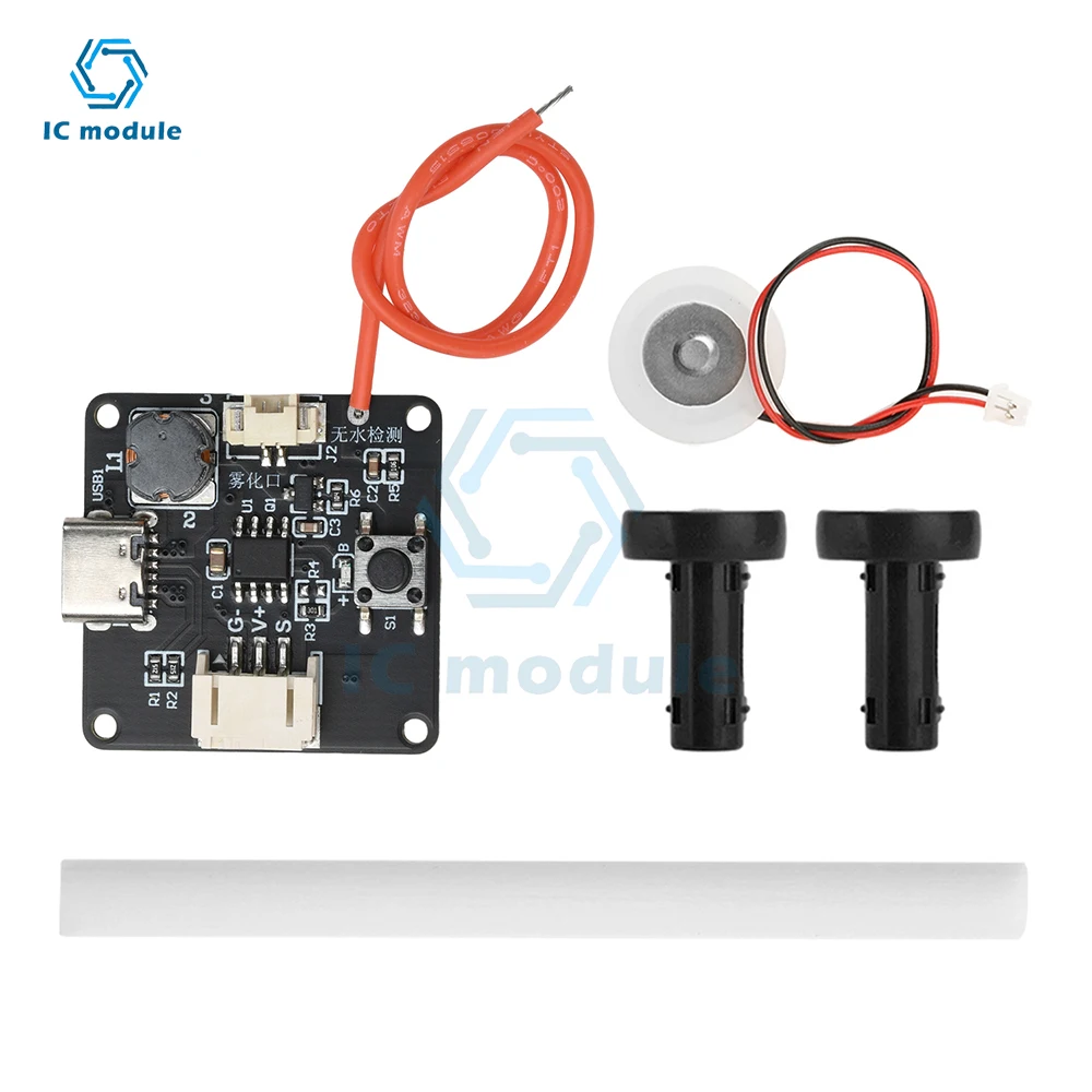 

DC 5V Single Spray Spray Ultrasonic Atomizer Module Type-C USB Mini Mist Maker and Driver Circuit Board Anti Dry Burning
