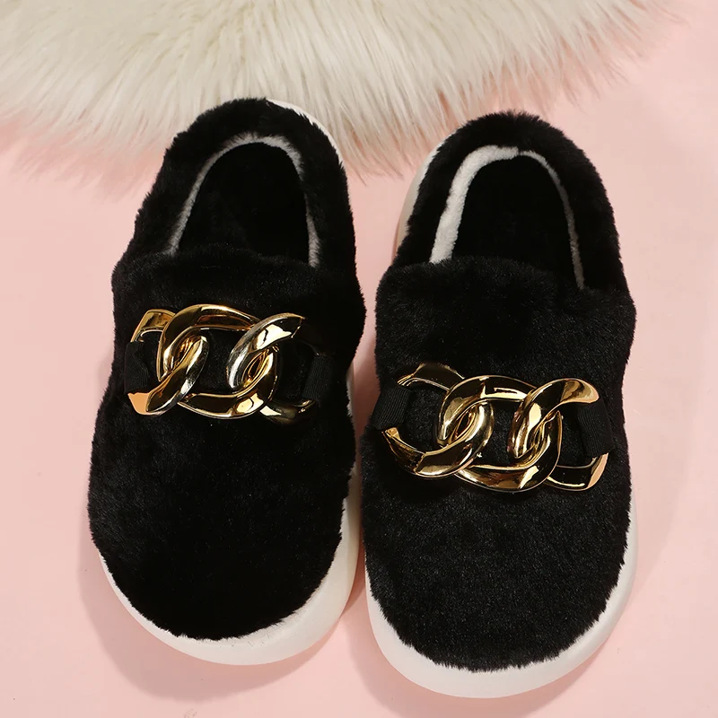 Womens Winter Warm Cotton House Slippers Female Indoor Plus Fur House Slippers Shoes Ladies House hold Footwear Women Slipper