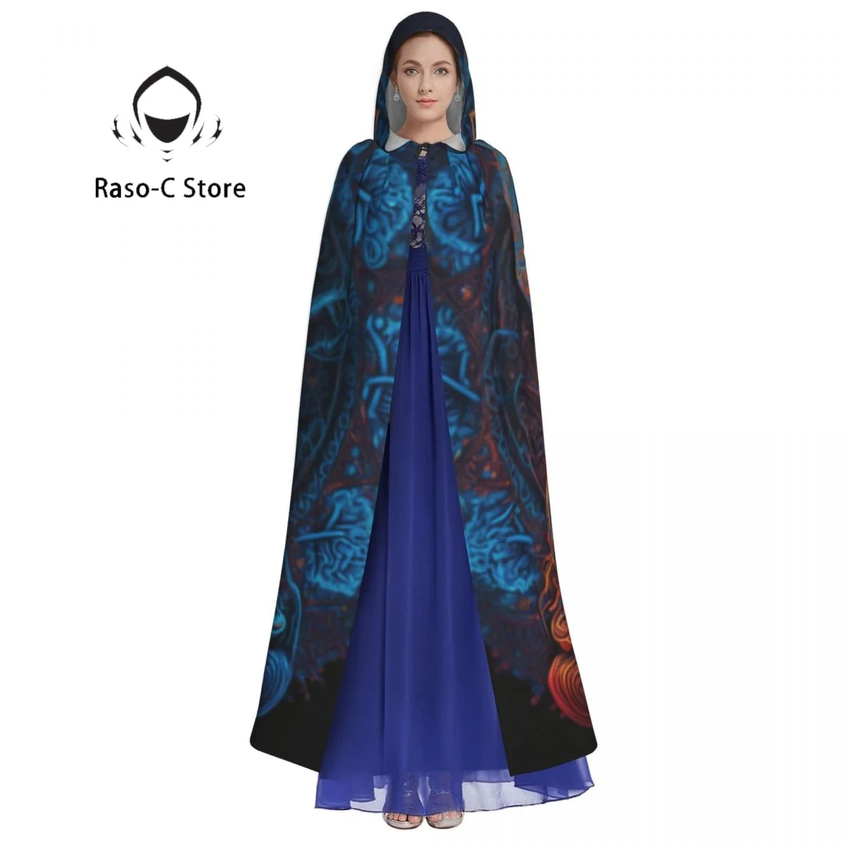 Long Cape Cloak Buddha Statue Hooded Cloak Coat Autumn Hoodies