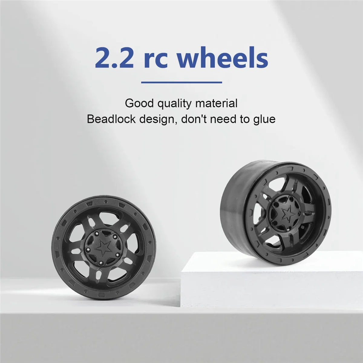 4PCS Plastic Beadlock 2.2 Wheel Hub Wheel Rims for 1/10 RC Crawler Car Axial SCX10 Wraith Capra RR10 Traxxas TRX4 D90