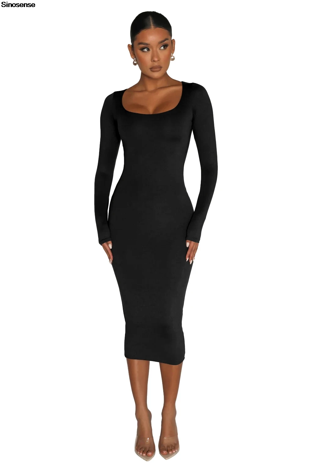 Women Autumn Winter Fleece Bodycon Maxi Dress Long Sleece Crew Neck Slim  Lounge Long Dress Y2K Street Night Out Club Party Dress - AliExpress  200000345