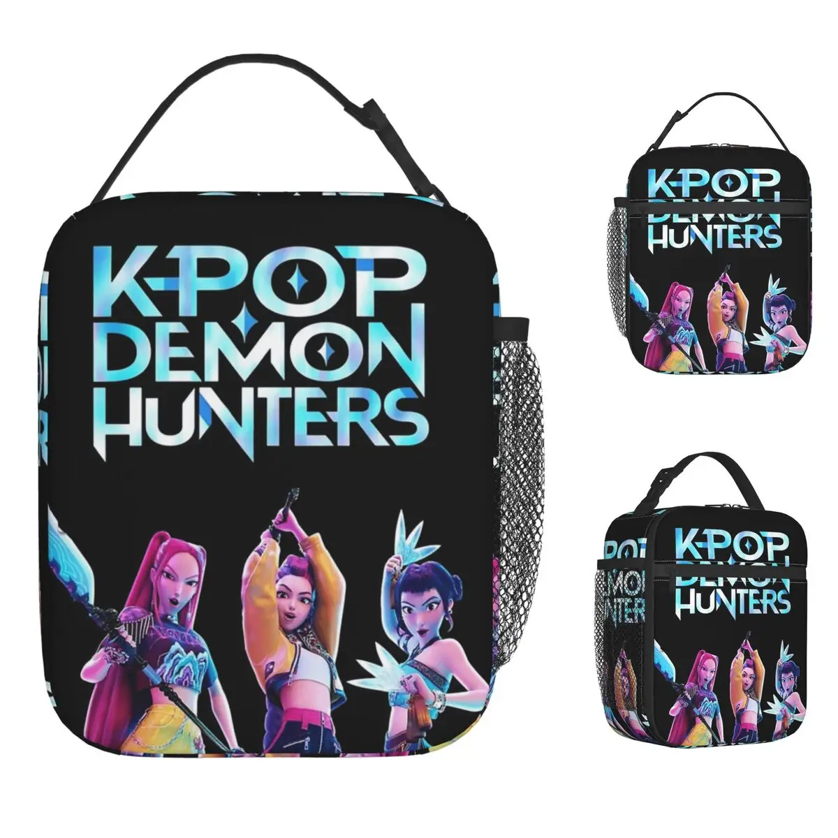 

Kpop Huntrix Demon Hunter Сумка для обеда Повседневная коробка для обеда Пикник Портативные термосумки для обеда для детей Водонепроницаемая сумка-холодильник с графическим рисунком