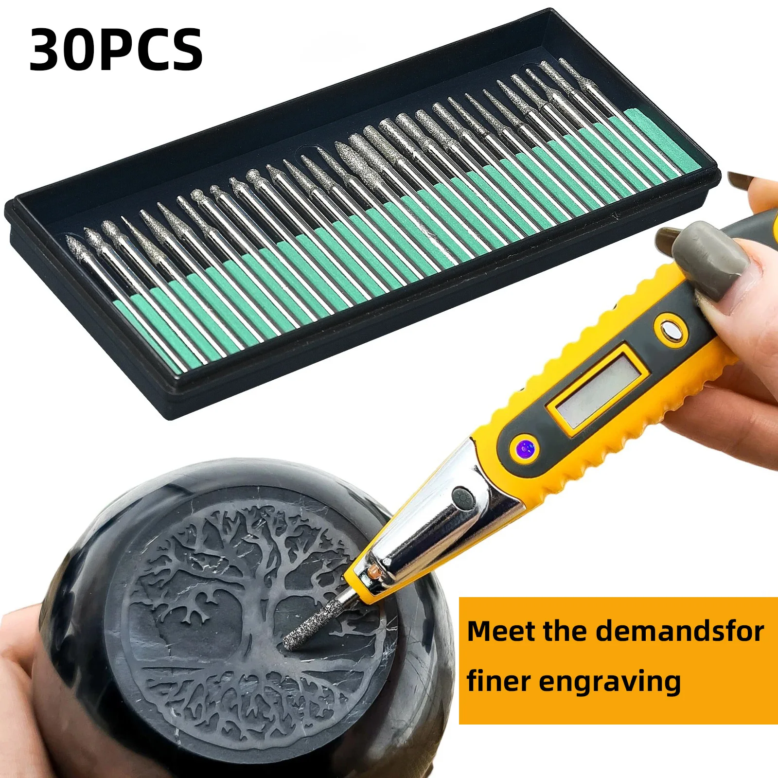 30Pcs Diamond Burs …