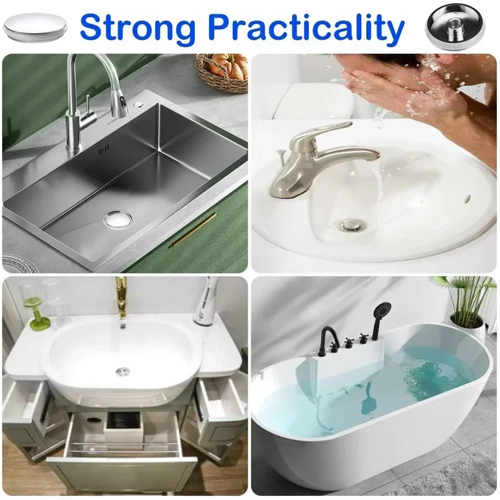 38mm Bathroom Basin Sink Up Drain Stopper Replacement Waste Plug Cap Easy Pop-Up Click Clack Chrome Wash Basin Sink Drainer