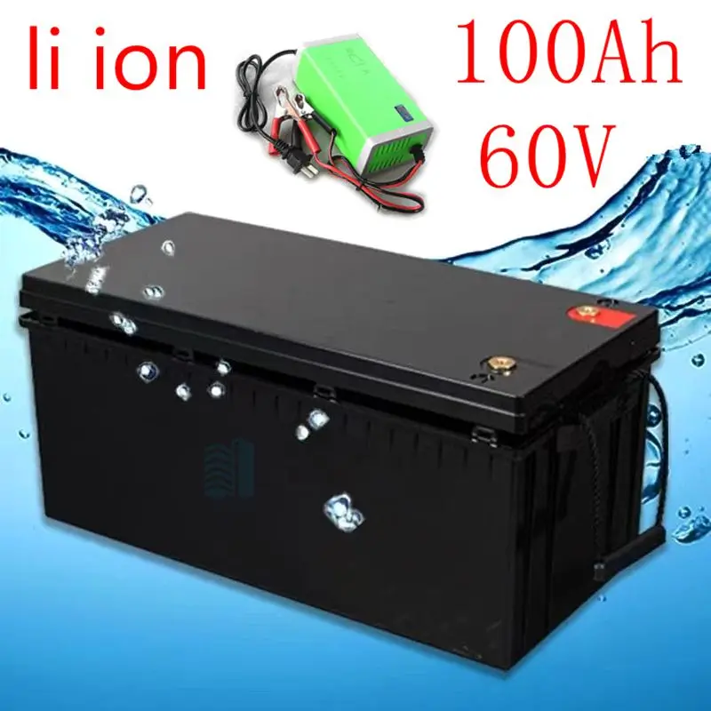 60V 80Ah 100AH li-ion Lithium Replace battery Solar System backup power Hybrid Electrical Vehicle golf cart + 10A charger