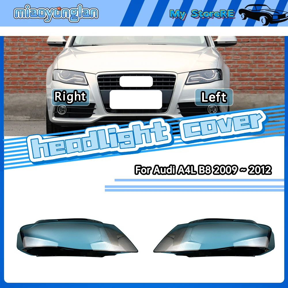 

For Audi A4L B8 2009 2010 2011 2012 Car Accessories Headlight Cover Transparent Lampshade Lamp Lens Headlamp Shell Plexiglass