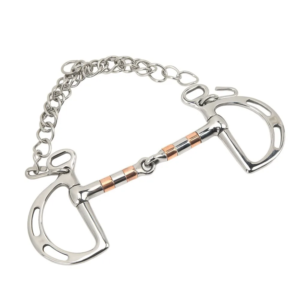 stainless-steel-d-ring-snaffle-bit-copper-chain-attachment-horse-snaffle-bit-durable-fine-workmanship-stainless-steel-horse-bit