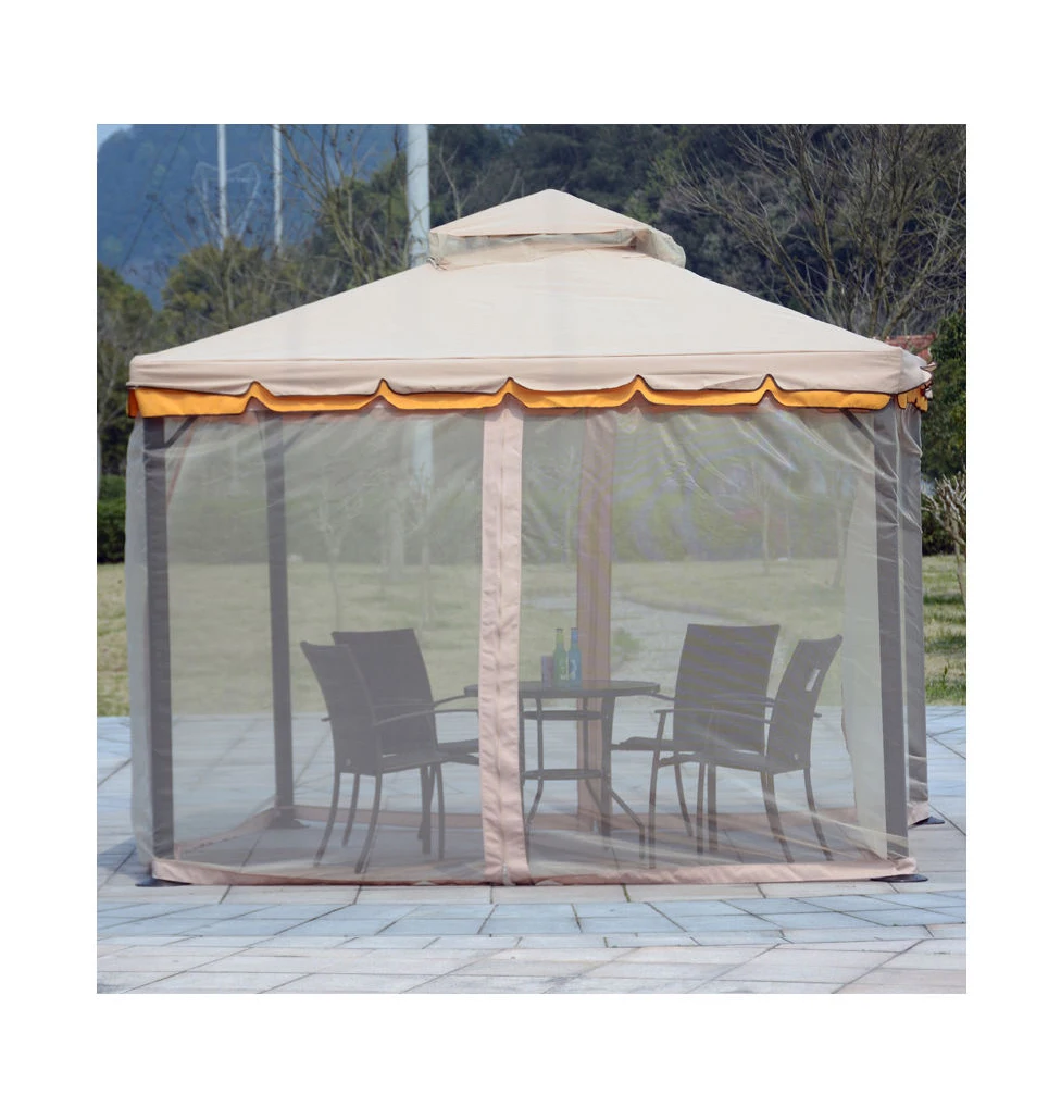 Outdoor Large Waterproof Shade Garden Gazebo With Mosquito Netting