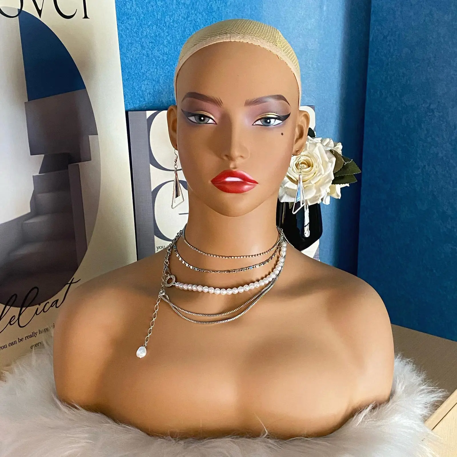 

Female Mannequin Head Wig Head Model for Wig Necklace Hairstyle Training