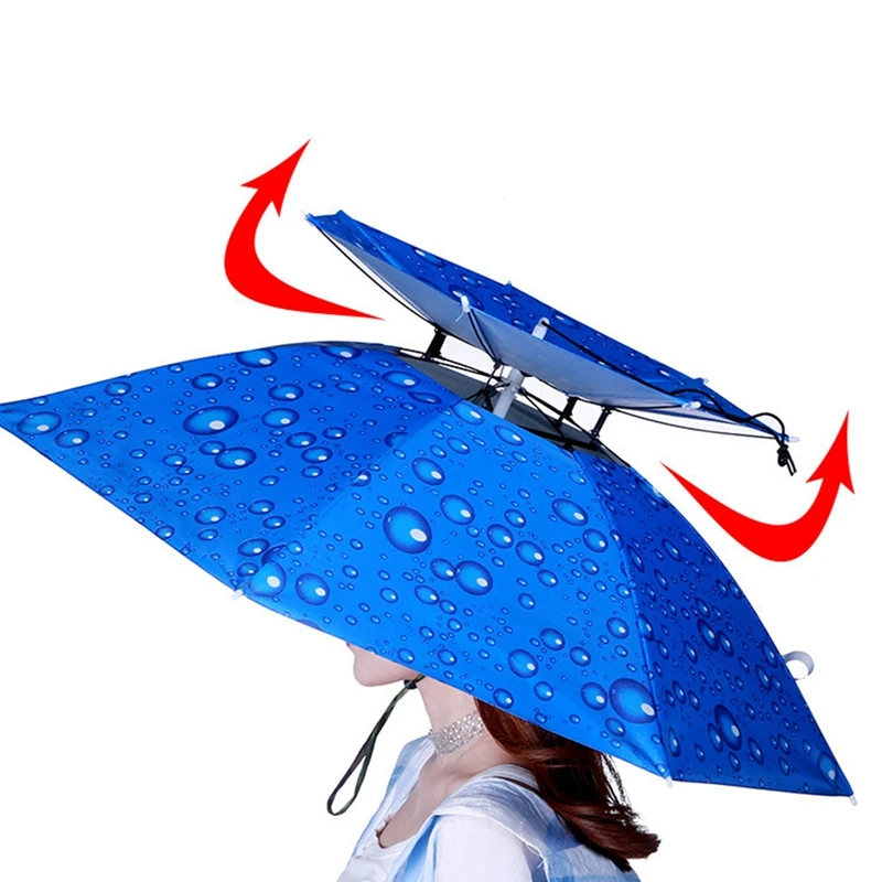 Wędkarskie składane Parasol przeciwsłoneczny dwuwarstwowe oddychające parasolki chroniące przed UV lekkie czapka parasolka