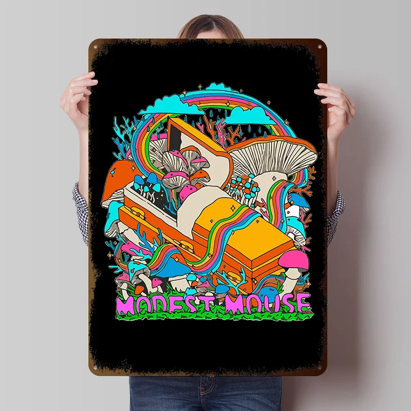 Modest Mouse Coffin Art Blechposter – Personalisierte Retro-Vintage-Metallschilder für Fanzimmer, Mancave-Dekoration, Gaming-Haus