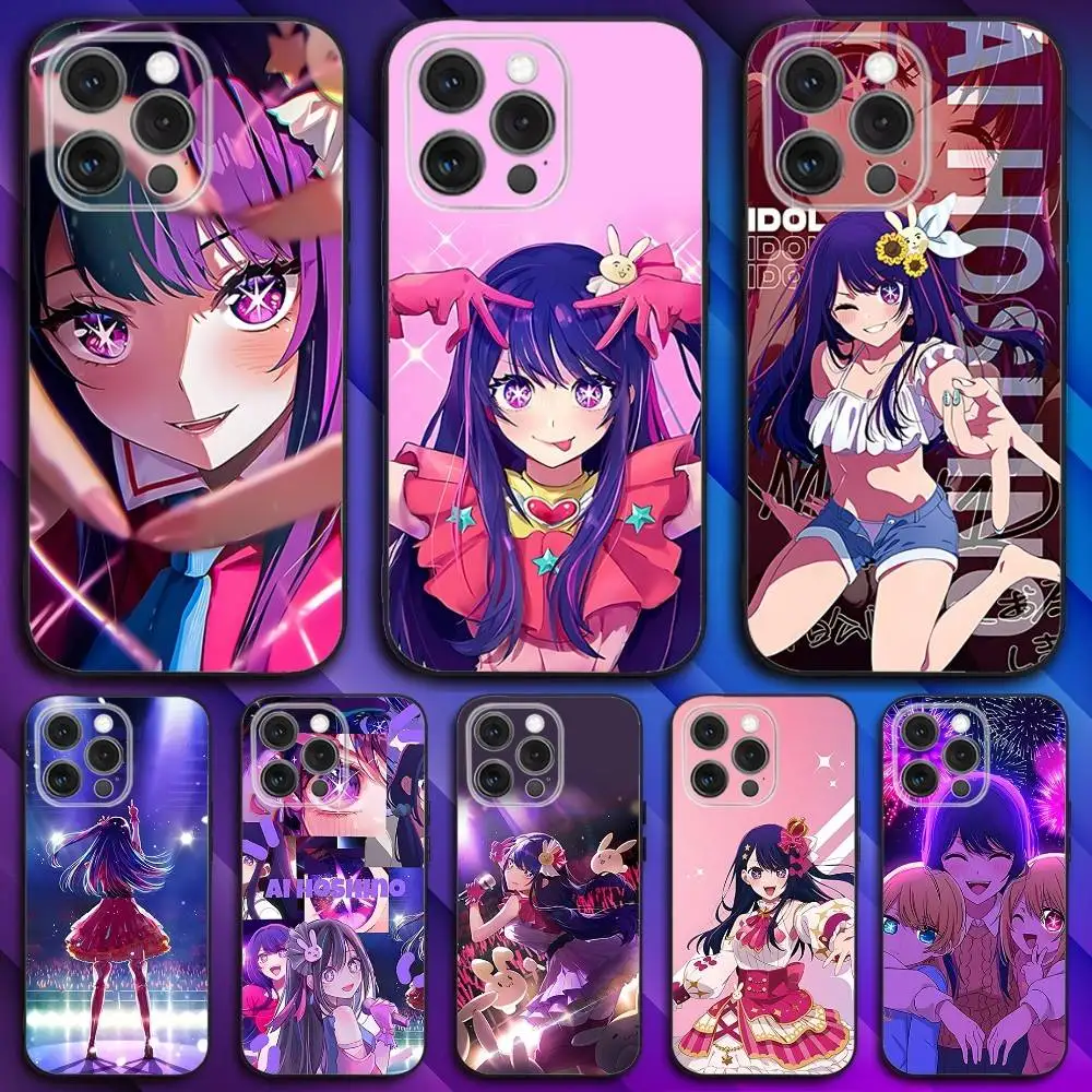 

Oshi no Ko Ai H-Hoshino Phone Case For iPhone 16,15,14,13,12,11,Pro,Max,Plus,X,XS,SE4,E,Mini,Soft Black Case