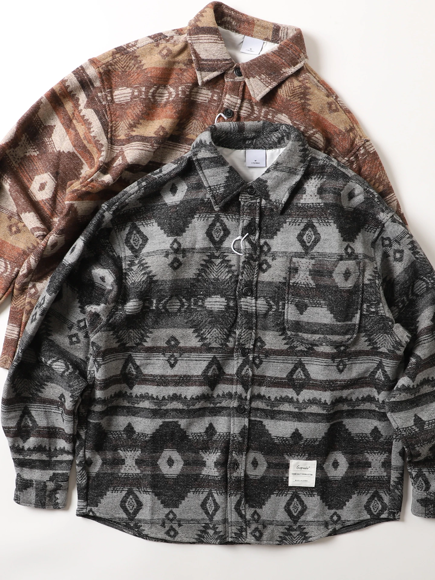 

Мужское пальто из смесовой овечьей шерсти, плотное, в американском этническом стиле, с воротником с бахромой, длинными рукавами, в японском свободном стиле, шерстяное пальто-куртка