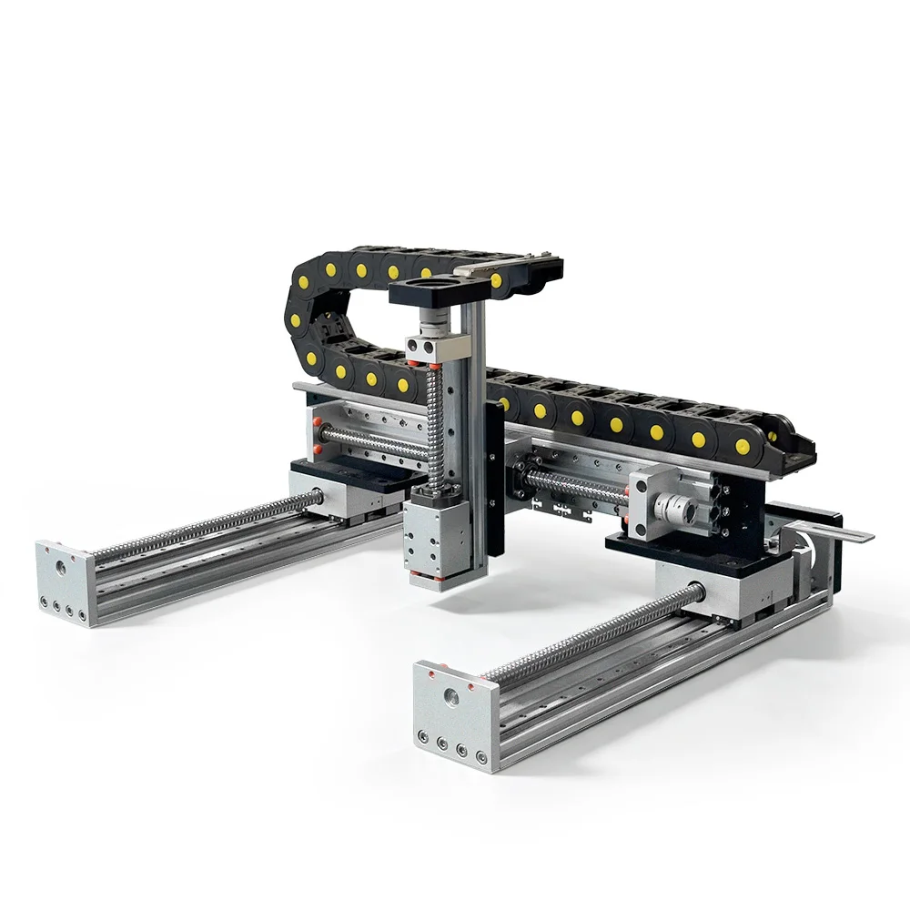 KNK Manufacturer Low Price Automation XYZ Axis Gantry Stage Ball Screw Linear Guide Rail Slider Modulle High Precision ± 0.02mm