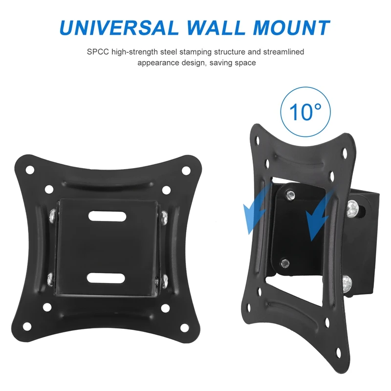 Supporto universale per montaggio a parete per schermo LCD LED da 14-27 pollici Monitor regolabile in altezza parete retrattile per VESA Tv-C12