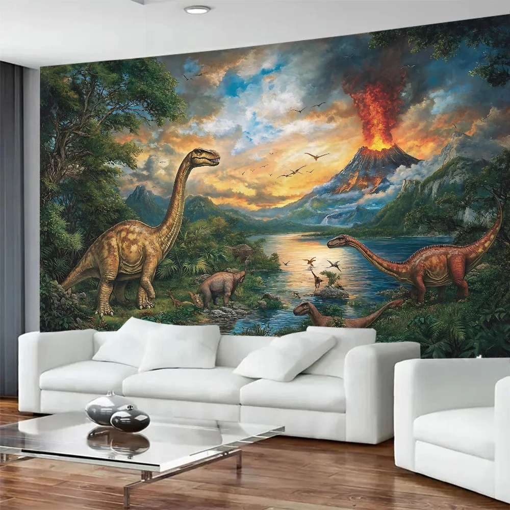 

Dinosaur Big Tapestry Forest Animal Wall Hanging Kawaii Home Decor Beach Towel Yoga Mat Blanket Kids Room Wall Decor Sheets