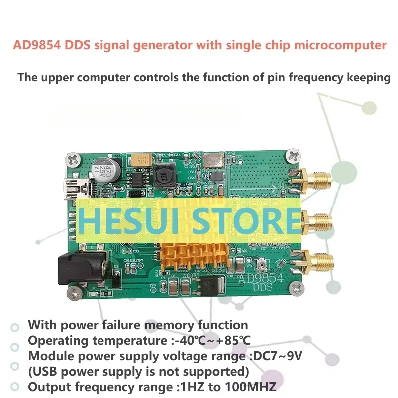 Module générateur de signal DDS AD9854 avec microcontrôleur monopuce, pour la modulation de fréquence et d'amplitude par ordinateur (fréquence de balayage par points)