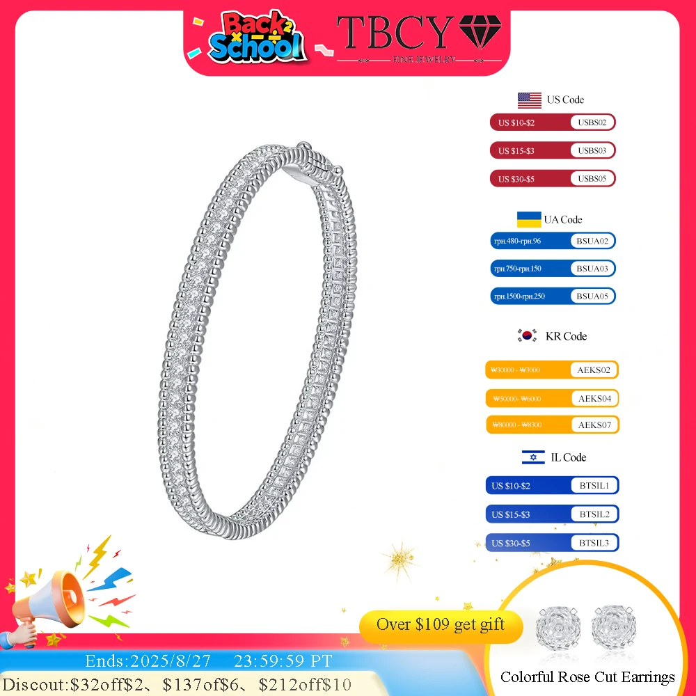 

Женский браслет со сверкающими бриллиантами TBCYD, браслет из серебра пробы с полной муассанитом, 2 мм D, с сертификатом, подарочное Ювелирное Украшение