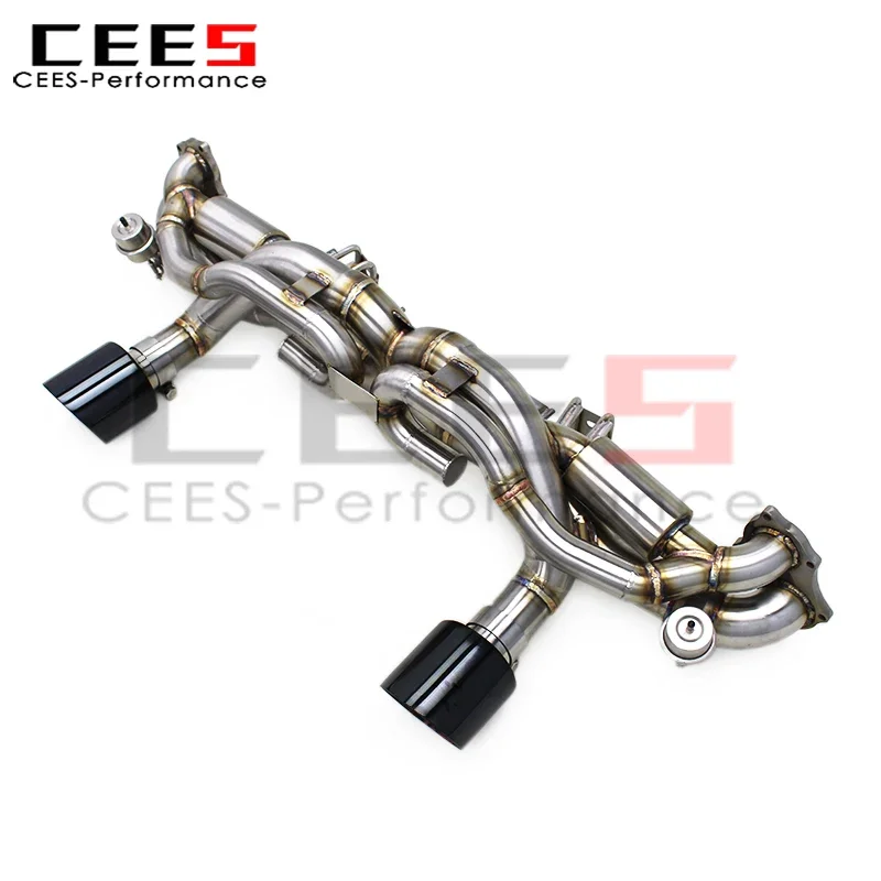 cees Catback Exhaust System Pipes for Porsche 718 Cayman GT4 4.0L 2024 SS304 Valve Tuning Car Exhaust Escape