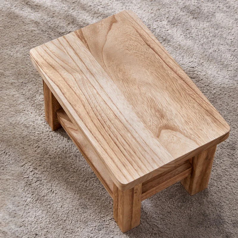 Creative Small Wood Chair Household Shoe Changing Stool Ins Sofa Living Room Foot Rest Stool Tea Table Children Bathroom Footsto