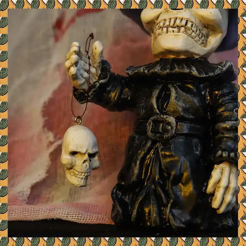 

A77I шляпа волшебника украшение черепа фигурки скелета крутая статуя череп Хэллоуин череп ужасные украшения для домашнего декора