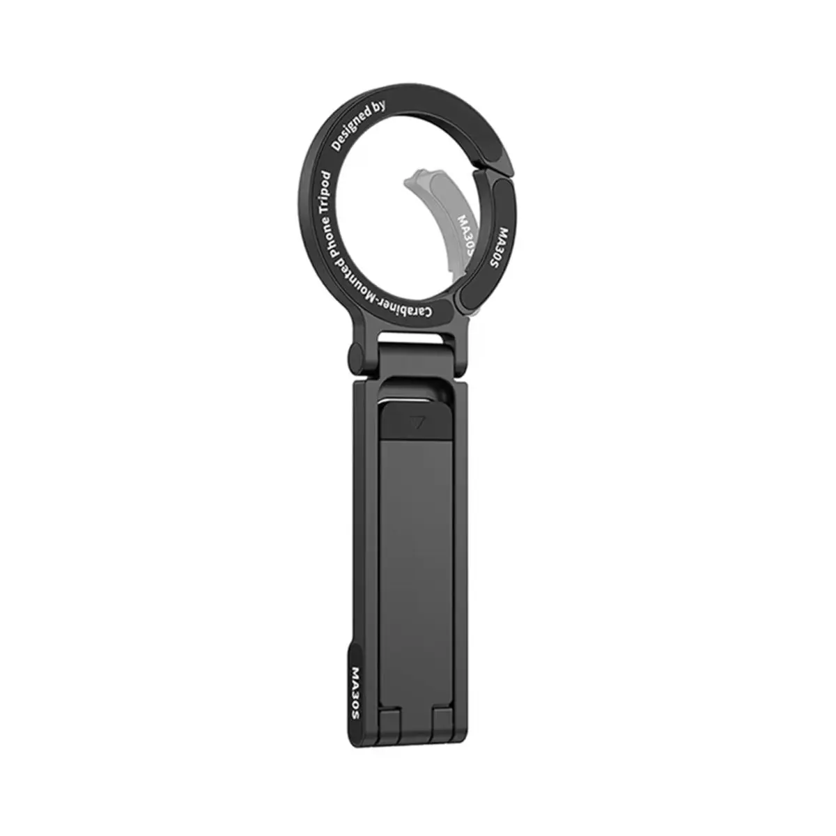 MA30S Carabiner Phone Stand Dual-Sided Magnet Handheld Desktop Stand Travel Selfie Stand for 17 16 15 Black