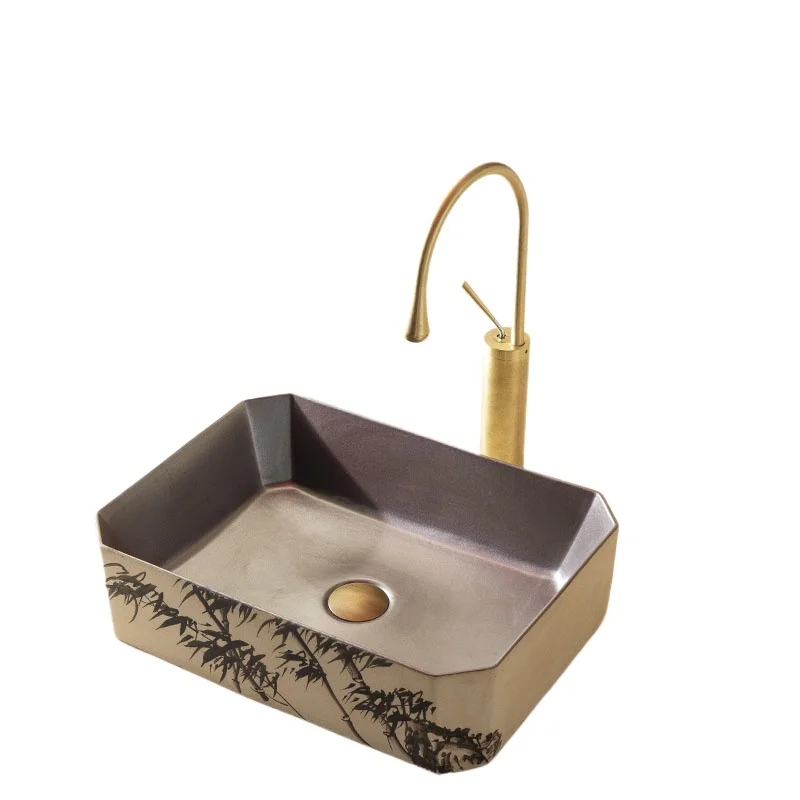 

High-end countertop basin rectangular homestay outdoor balcony bathroom washbasin
