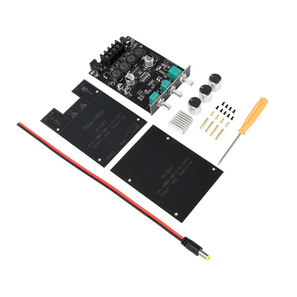 ZK-502T Bluetooth 5.0 Subwoofer Amplifier Board 50W*2 2.0 Channel High Power Audio Stereo Sound Amplifiers Board Bass AMP Board