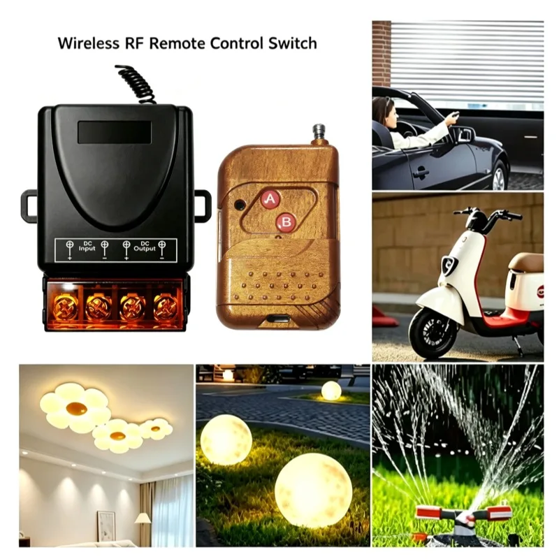 DC 12V 24V 30A Relay Remote Control Switch 433mhz RF Wireless Switch and AB Transmitter for Light Lamp Water Pump Garage Door