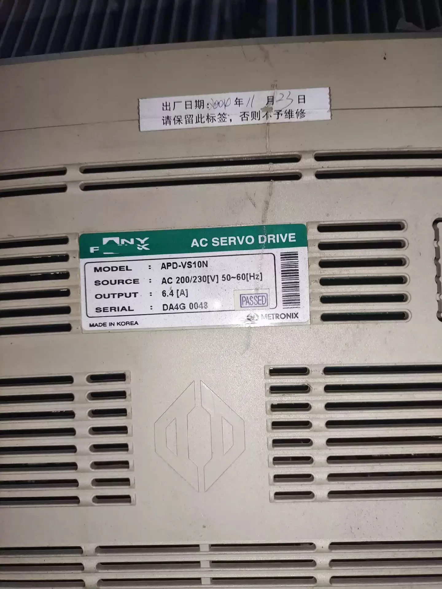 Servo Drive APD-VS10N para LS