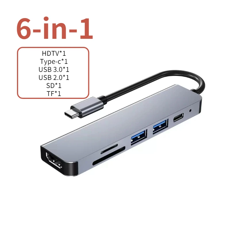 USB C Hub naar 4K HDMI-compatibel USB 3.0 2.0 Type C PD Oplaaddock voor MacBook iPad Samsung S10 Dex TV Muis Toetsenbord U Disk