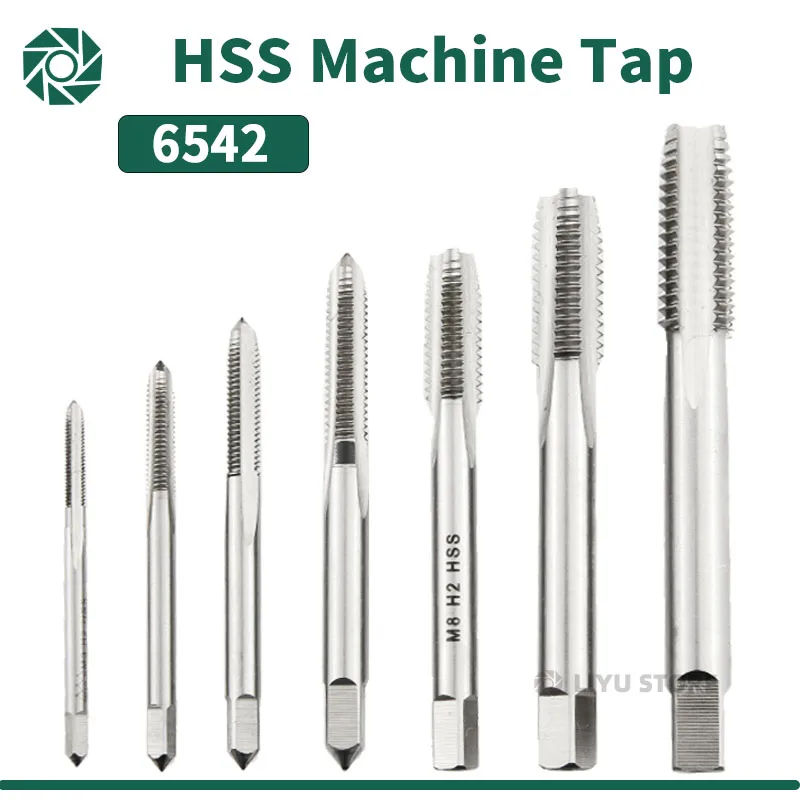 SIQICNC Right Hand Thread Tap HSS Machine Plug Tap Metric Screw Tap Drill Thread Tool M2 M3 M4 M6 M7 M8 M10 M12 M14 Hand Tools