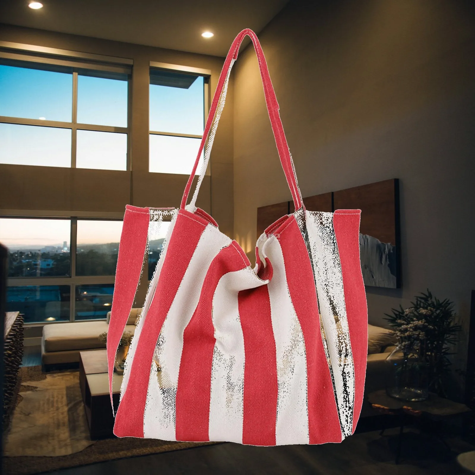 Women Shoulder Bag Large Capacity Shopping Bag for Travel Outdoor Spring Work
