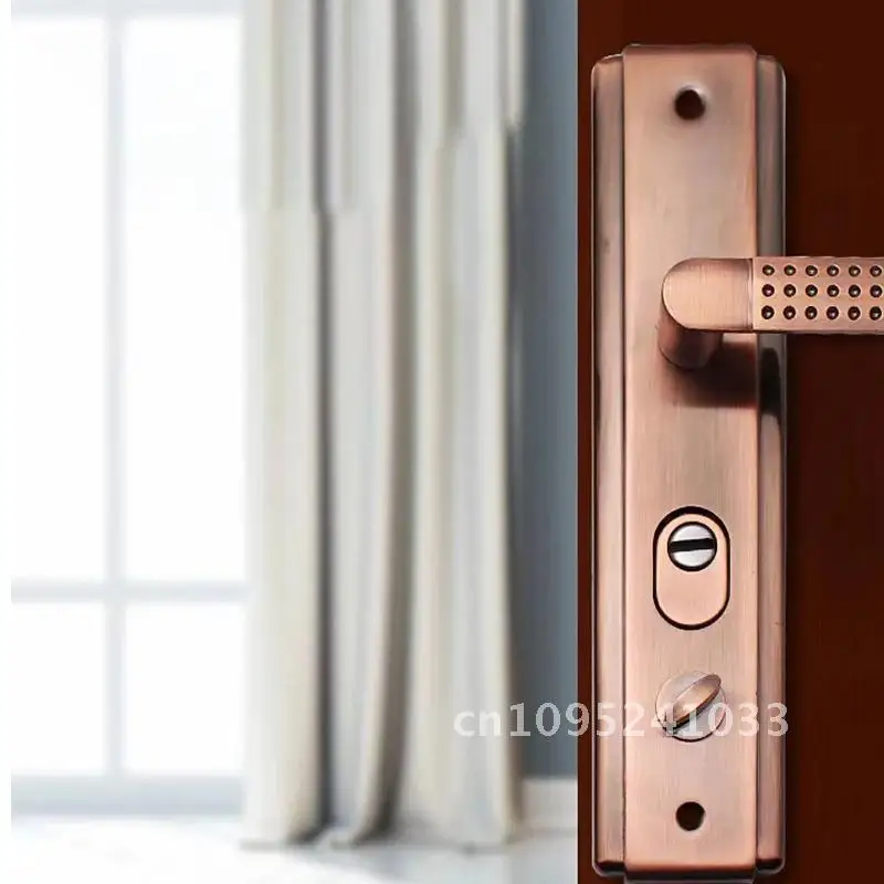 

Anti-thief Multi-function Door Lock Handle Mortise Antique Direction Adjustable Red Copper Gate Plate Handle