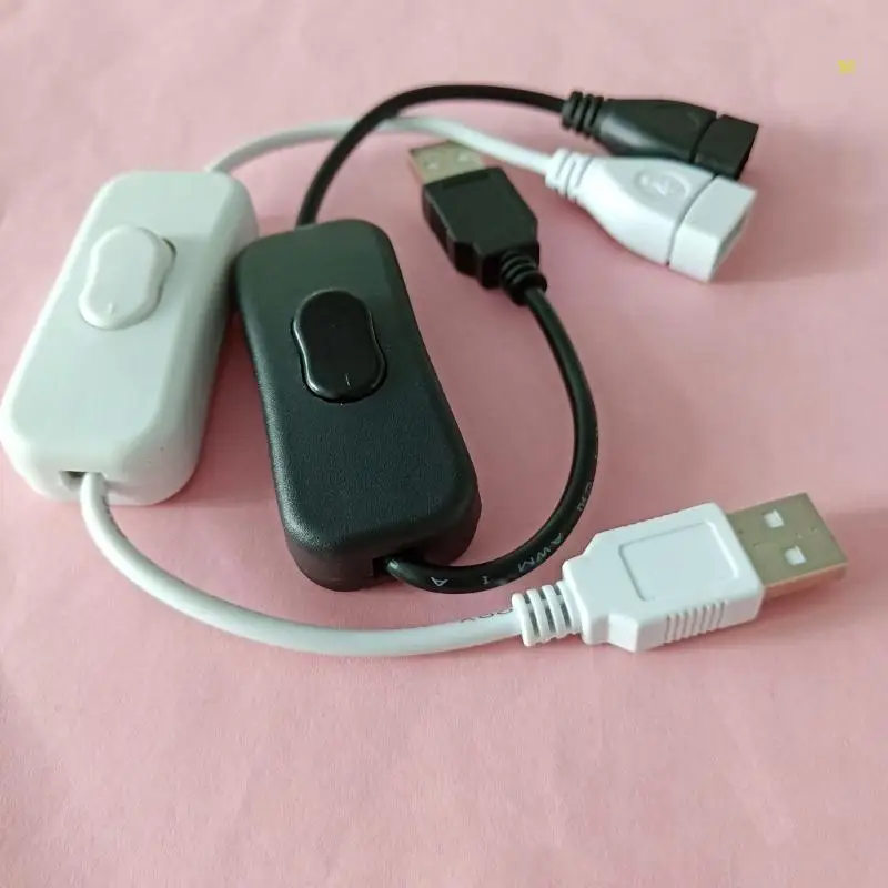 Kabel Pengisi Daya Catu Daya USB 30Cm/11,8 Inci Adaptor Famale Sakelar On/Off Dropship
