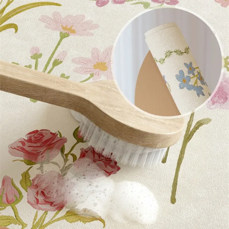 Water Absorbent Quick Dry Diatomite Table Mat Vintage Leopard Floral Wavy Edge Heat Resistant Non Slip Dish Drying Mat Kitchen