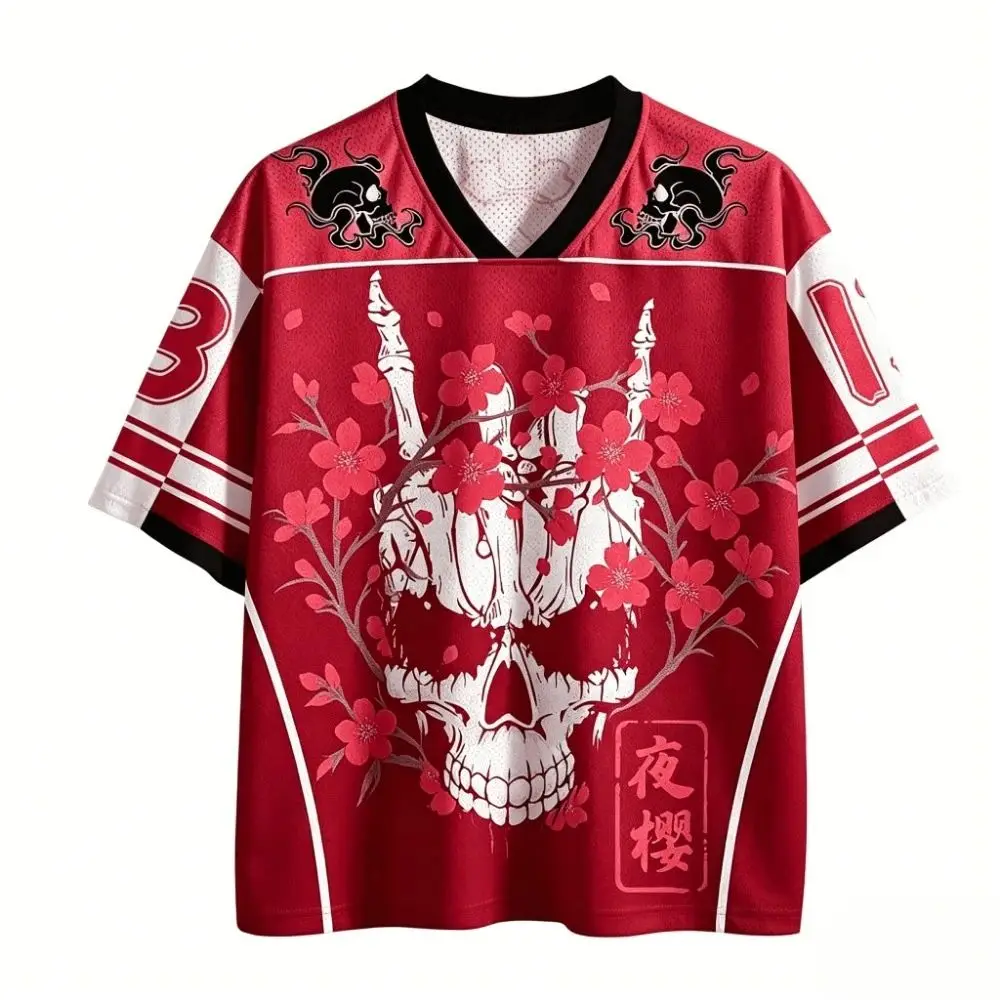 Harajuku Japanese-style Framework Cherry Blossom 3D Printed Quick-drying Men's and Women's Street and Outdoor Casual T-shirt
