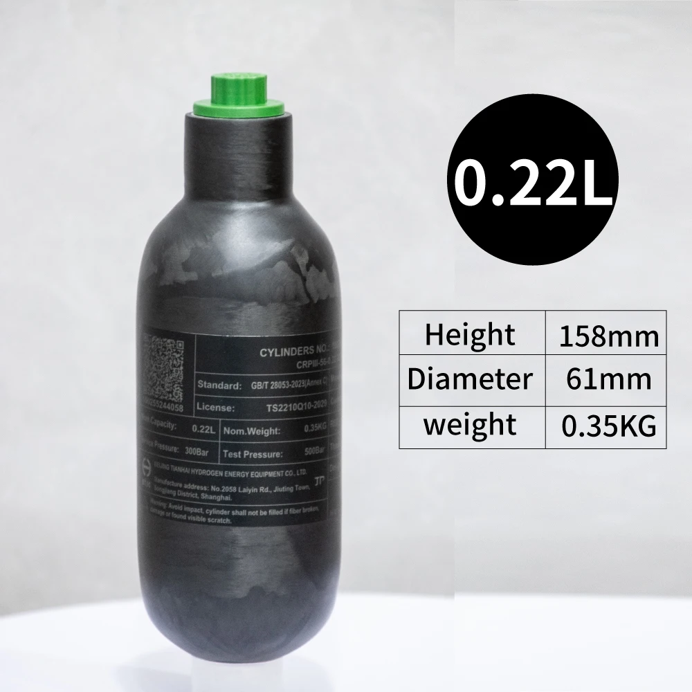 18*1.5 del tanque del cilindro de la fibra de carbono de 30Mpa 300Bar 4500Psi 0.6L/Multi-size gas storage tanks