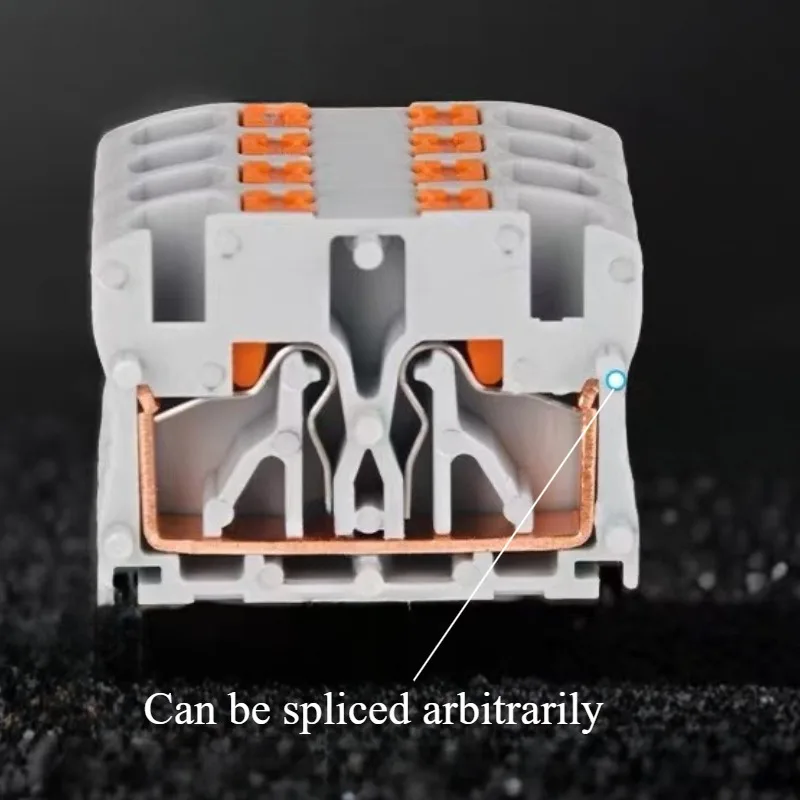 موصلات الأسلاك الكهربائية كتلة طرفية دفع سلكية متعددة في موصل متعدد للخارج على السكك الحديدية مع فتحة تثبيت #3