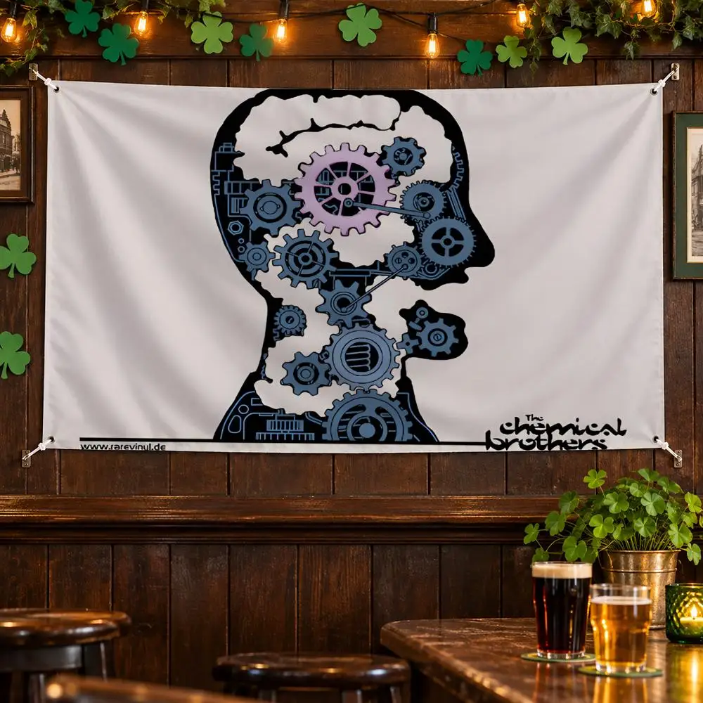 Fashion Band The C-Chemical Brothers Flags No Hem Banner Anti Fade Washable Home Wall Decor Multi Sizes