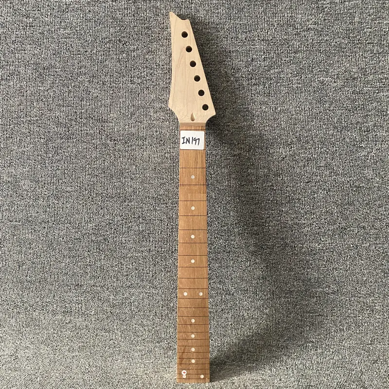 IN197 Raw Materials of Electric Guitar Neck Semi Finishing No Frets No Paints Reversed Headstock Right Hand for DIY