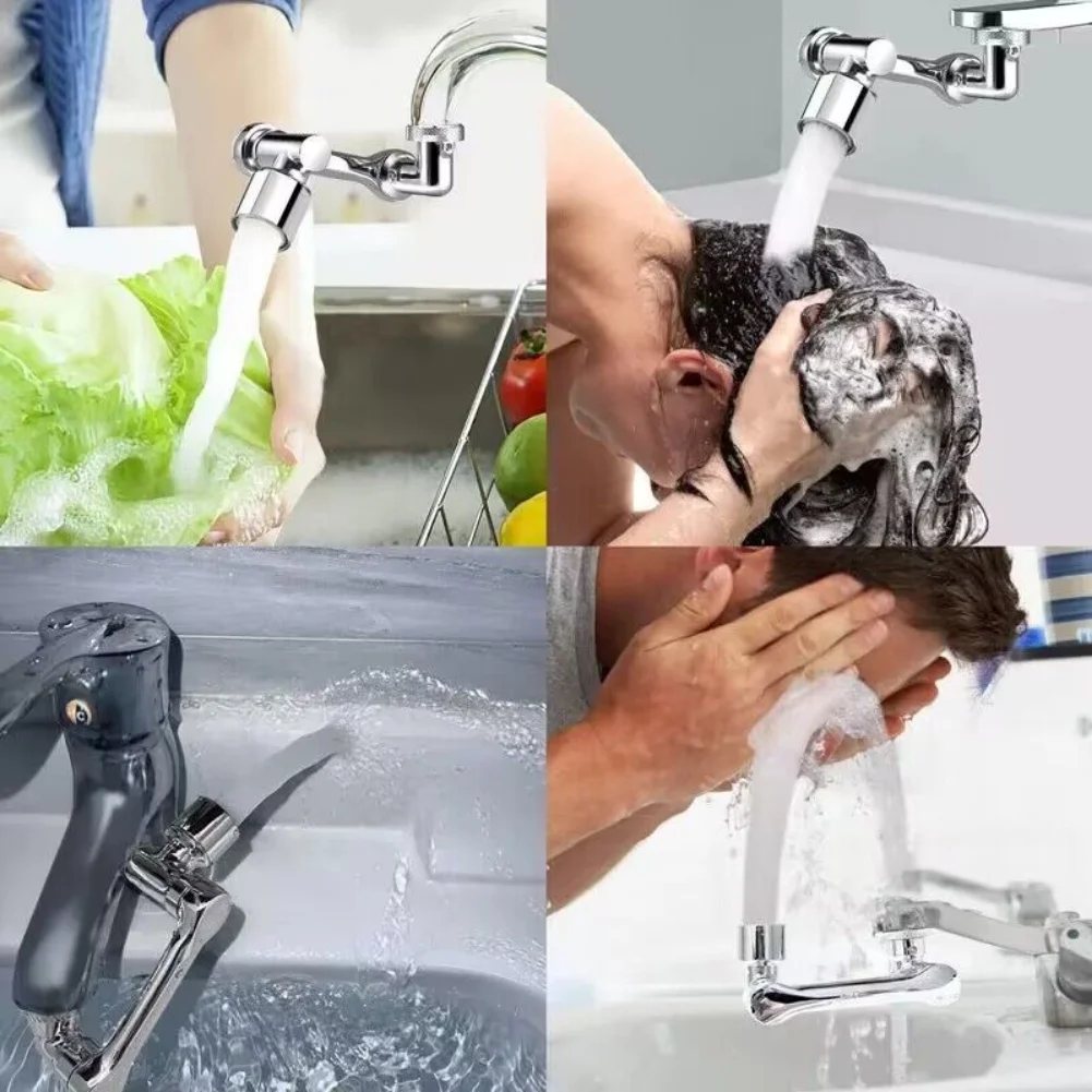 All Metal 1080° Rotatable Faucet Extender Aerator Universal Faucet Bubbler Anti Splash Filter Saving Water Nozzle for Kitchen