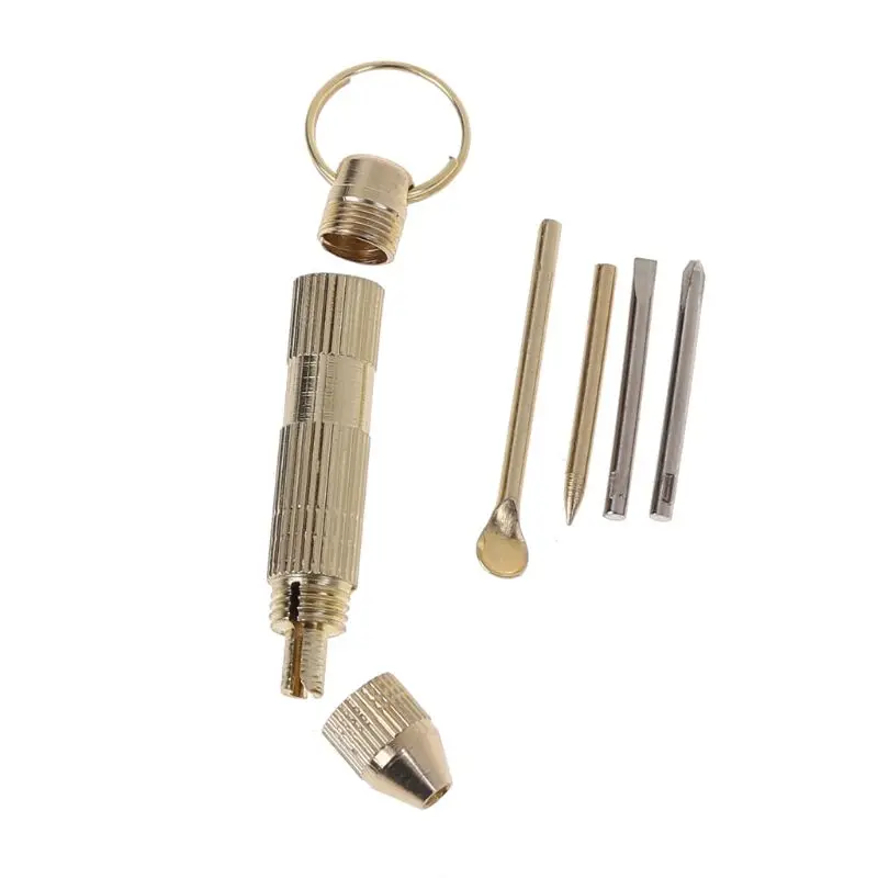 F92C 4 IN1 Mini Portable Golden Otwieracz Śrutwiarki Zestaw kluczy do czyszczenia ucha