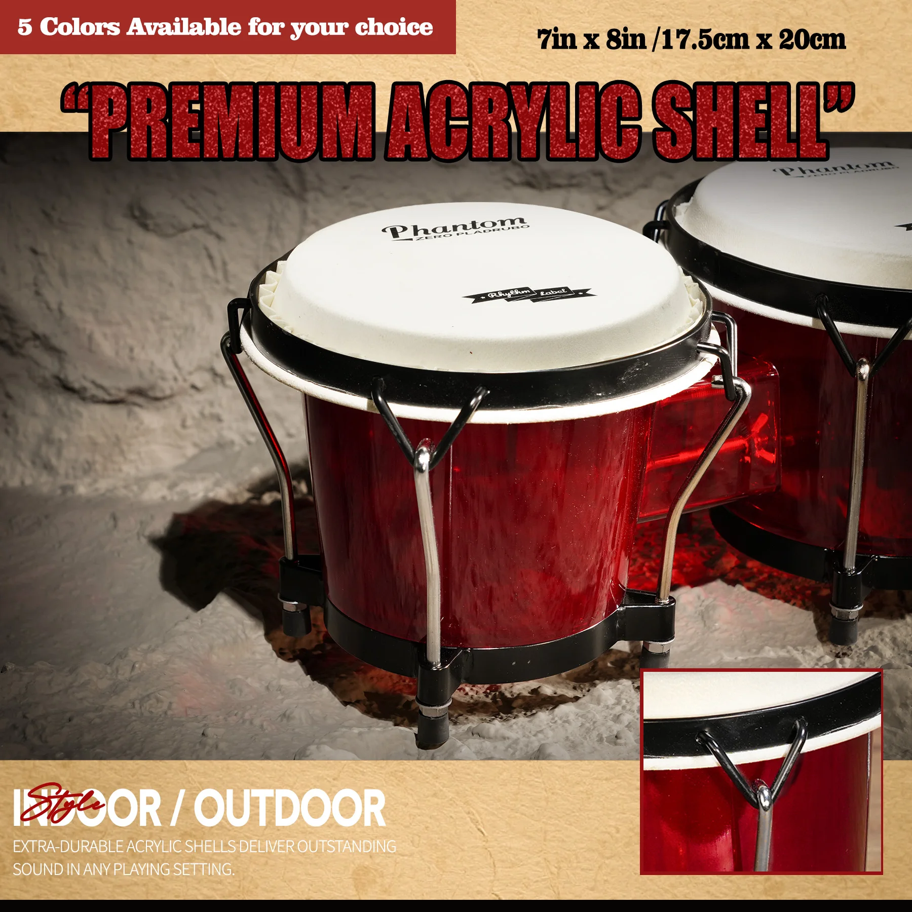 Yüksek Kaliteli Mavi Akrilik B - Bongo Drum Set incelemesi ve fiyatı