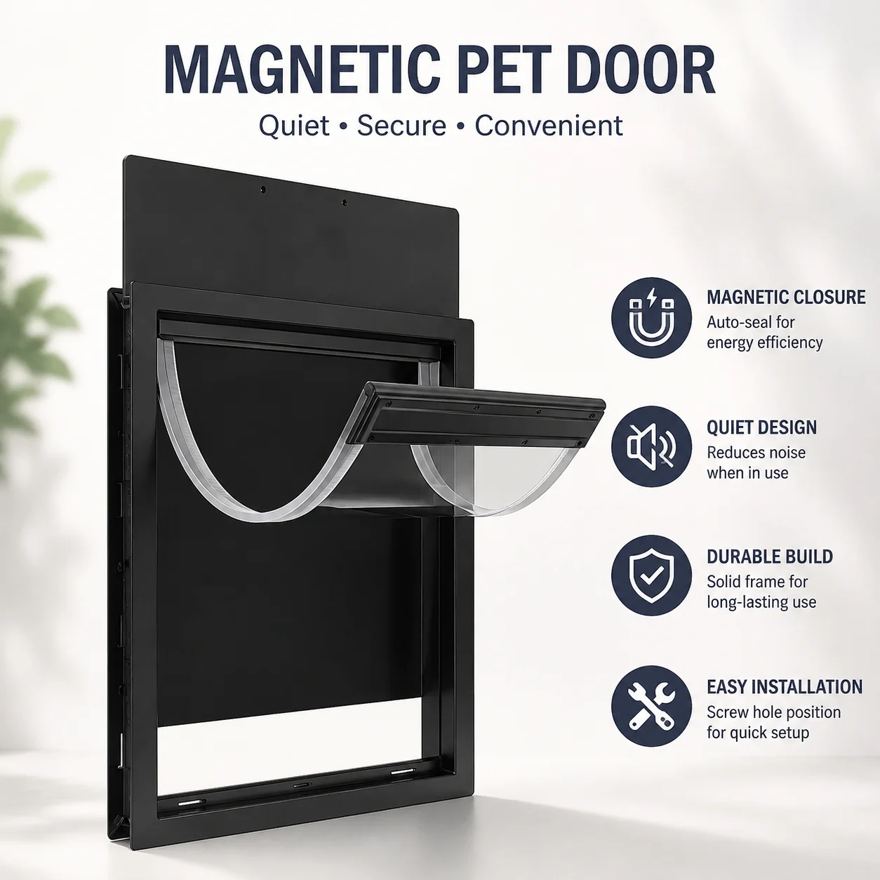 Extra Large PVC Dog Door for Golden Retrievers German Shepherds Rottweilers and Large Breeds, Easy Entry and Exit Dog Door