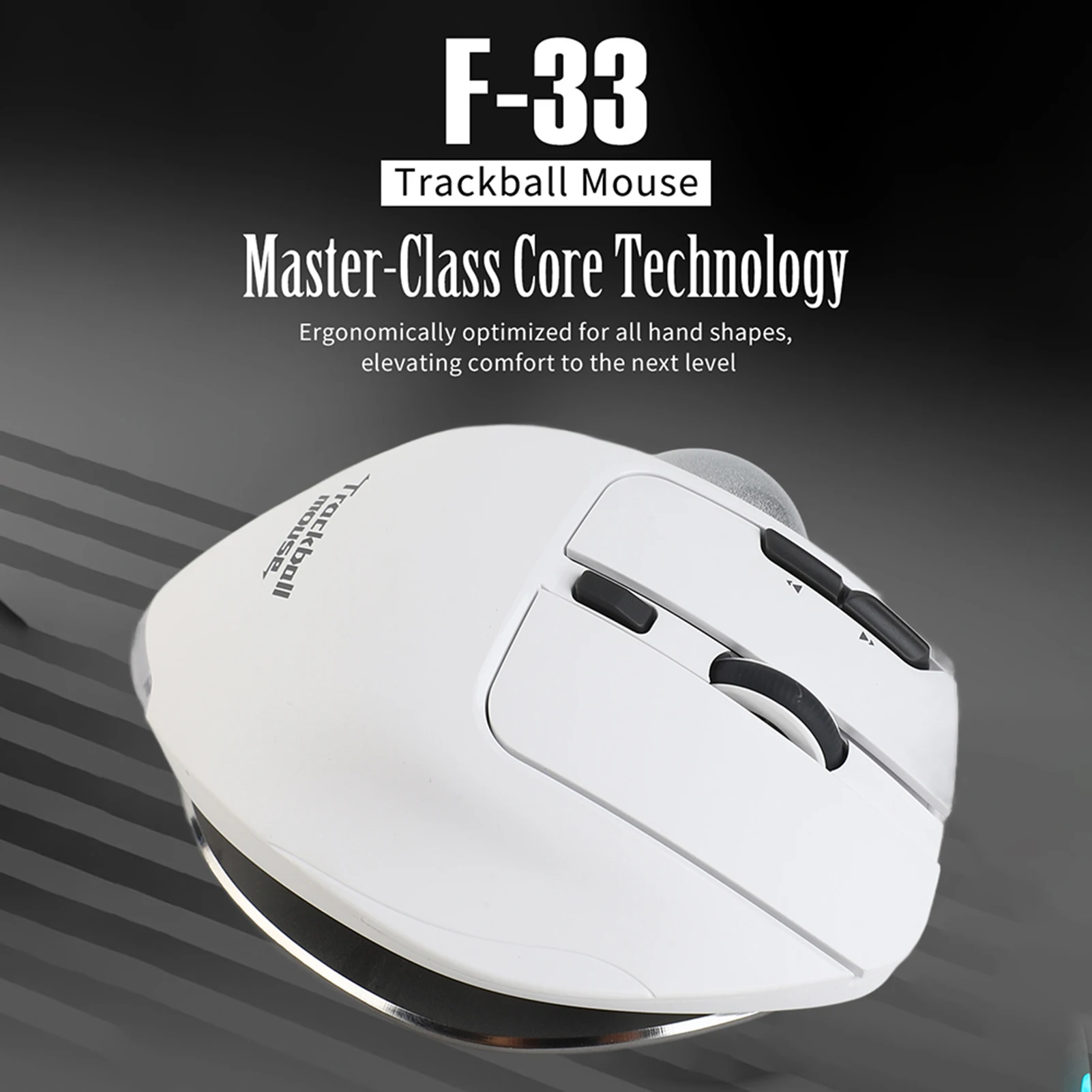 Wireless Bluetooth Trackball Mouse 2.4G RGB Ergonomic Rechargeable Rollerball Mice Triple Mode Connection Programmable for PC