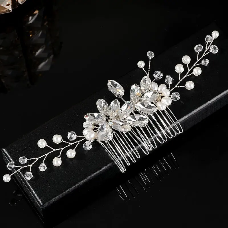 

Модные гребни для волос ручной работы со стразами, свадебный головной убор с жемчугом, свадебные аксессуары для волос, женские украшения на голову, подарок на вечеринку