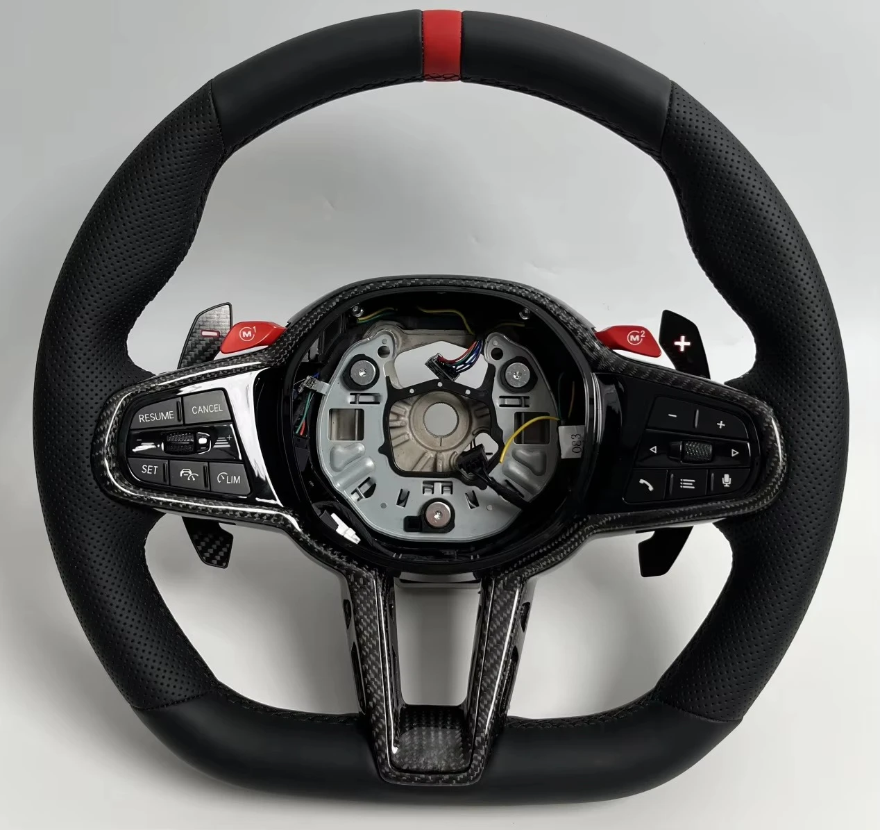 Customized . Fiber Steering Wheel for Toyota GR Supra A90 A91 2020-2024 Perforated Leather Racing Wheel