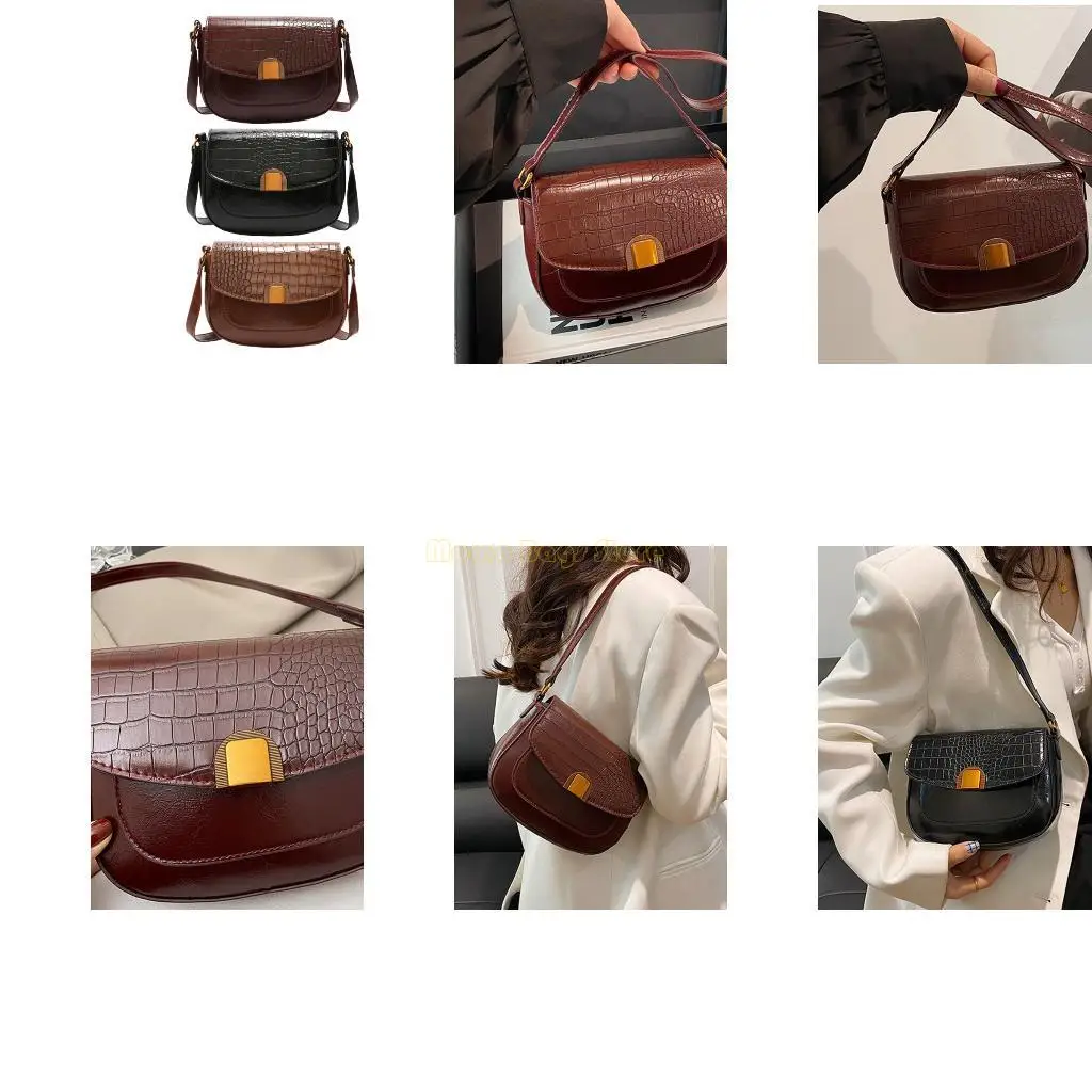 

X90D Fashionable Stone Texture PU Underarm Bag Compact Comfortable Shoulder Bag Armpit Purse for Various Occasion