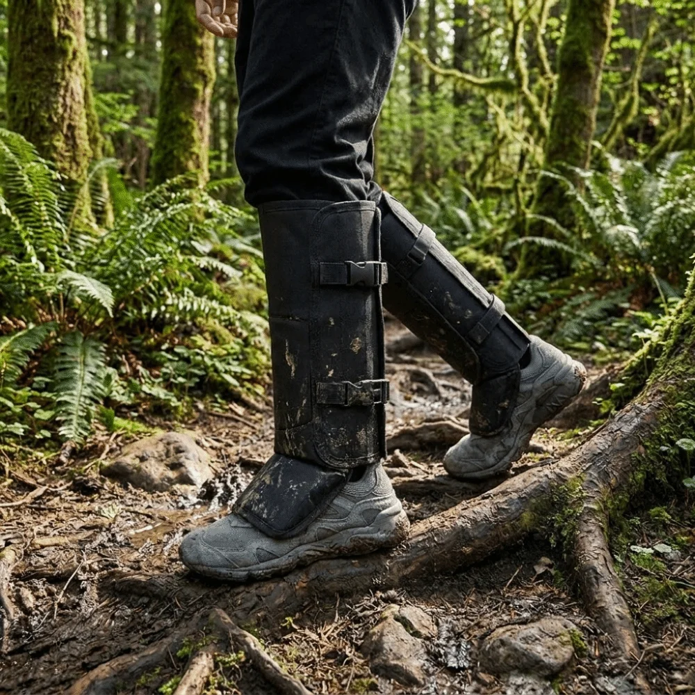 Adjustable Leg Guards Waterproof Snake Bite Protection Anti-Snake Gaiters Anti-Stab Sand and Snow-Proof Outdoor Hiking Gaiters
